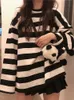 Gestreepte Shirts Streetwear Harajuku Paar Tops Vrouw Oversize Vintage Gothic Shirt Lente Lange Mouw T-shirt Vrouwelijke Blouse Tops 240311