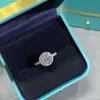 Kadınlar için Alyans Gümüş Gerçek Pırlanta Kız Nişan Aşk Yüzüğü Orijinal Kutu Tasarımcı Takı ile Yüksek Kalite