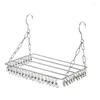 Hangers Balcony Folding Shoe Drying Rack Clothes Airer Stainless Steel Laundry Towel Storage 36/100 Hook Clips