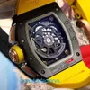 Berömd fancy watch RM Wristwatch Series RM011 Yellow Ceramic Limited Edition Fashion Leisure Sports Wrist
