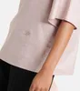 Womens Designer T Shirts Summer Linen och ullblandning Top Loro Piano Women Clothing Round Neck Cotton Solid Color Kort ärm T-shirt