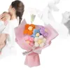 Flores decorativas buquê de malha presente do dia das mães ornamento crochê artificial para o casamento dos namorados desktop festival prateleira