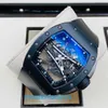Designer RM Armbanduhrenkollektion Rm61-01 Automatische mechanische Uhrenserie Handbuch 50,23 * 42,7 mm Rm6101 Schwarze Keramik Weiße Spur