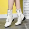 Buty taneczne Jazz Boots Women Ballroom Ladies Latin Warm Square Modern Party Middle Heel 4cm Autumn Winter Dancing Sneakers