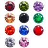 Necklaces 50pcs/bag 4mm/6mm/8mm Colorful Round Cut Cubic Zirconia Straight Hole Beads Sewing on Earring Necklace