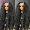 Perruques Luvinde profonde 13x6 HD Lace Transparent Lace Frontal Human Hair Wigs 250% 40inch Brésilien Remy 13x4 Water Curly Front Wig pour femmes