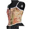 Womens Tanks Camis Spanish Autumn And Winter Clothing French Retro Oil Painting Jacquard Embroidered Strap Vest Fishbone Corset Flounc Ot5If