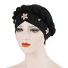 Berets European And American Style Bag Cap Twist Braid Tam-O'-Shanter Flower Nail Golden Pearl Muslim Small Hat