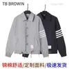 Mens Jackets TB Browin New Autumn Winter Jacket Stormsuit 작업복 남성 매일 4 개의 바 스트라이프 코트