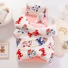 3st Cartoon Cotton Crib Linen Kit Baby Coral Fleece Bedding Set Inkluderar Pillowcase Bed Sheet Då täcke utan fyllmedel CP11 240304
