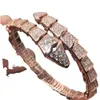 Designer de moda mulher rosa ouro platina cobra ouro pulseira jóias masculino pulseira pulseiras presentes femininos para casais