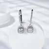 Dangle Oorbellen Luxe Mode S925 Sterling Zilver VVS1 D Kleur 1 Karaat Moissanite Diamant Klassieke Vierkante Tas Voor Vrouwen Feest bruiloft