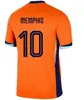 24 25 Holanda Memphis Holland Soccer Jersey 2024 2025 Camisa de futebol da equipe nacional holandesa Kit de crianças