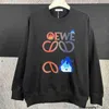 Designer Rätt toppversion 1.1 Autumnwinter Mobile Castle Co Märke Flame Letter Sweater Unisex Paris Owe Rowe2ZB8