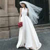 plus size satin Wedding Dress sexy v neck beach Bohemian Wedding Gowns a line Bridal Dresses trouwjurk robe de mariage luxury Satin Ruched Pleats Custom Made wed gown