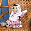 Costumi per gatti Abiti per cani scozzesi morbidi Costume per animali domestici Gonna da principessa in poliestere traspirante Abito in felpa stile preppy Estate