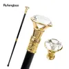 Golden Diamond Type Walking Cane Fashion Decorative Walking Stick Gentleman Elegant Cosplay Cane Knob Crosier 93cm 240314