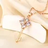 New copper micro-inset zircon electroplated key necklace feminine fringe collar chain fashion choker jewelry new design
