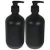 Liquid Soap Dispenser 2 Pcs 500ml Black Matte Shampoo Shower Gel Lotion Empty Bottle 2pcs Hand Manual