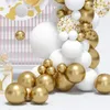 Party Decoration White Gold Balloon Garland Arch Kit Wedding Birthday Kids 1st Ballon Baby Shower Confetti Baloo