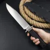 Speciale aanbieding H3888 Hoogwaardig recht mes 9Cr18Mov Stone Wash Bowie Blade Zwart G10-handvat Outdoor Camping Wandelen Survival Vaste mesmessen met Kydex