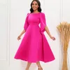 Grande taille pétale manches a-ligne Robe longues robes pour femmes vente soirée taille haute Robe Femme dames 240320