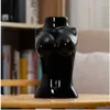 Vaser Creative Bright Ceramics Craft Planter-Woman Body Arts Vase- White Black Color Flower Pot Home Dekorativ torkad vas Orna