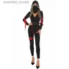 コスプレアニメコスチューム女性の忍者ロールプレイは、ハロウィーンサライナルトセットのためのマスクされた夜の散歩としてオールインワンジャンプスーツをセット