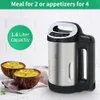 Potlimepan 1,6 L, dispenser multifunzionale e per frullati 6 in 1, con pannello di controllo intelligente, dispenser elettrico per zuppe calde in acciaio inossidabile, 2-5 porzioni di