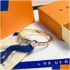 Bangle Luksusowa bransoletka 18k złota litery dla kobiet Diamond Pearl Fashion Biżuteria Party Akcesoria ślubne Miłośnicy Drop dostarczenie DH2GP