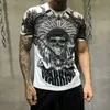 プレインベアTシャツPPメンズデザイナーTシャツブランド服メンズラインストーングラフィックTシャツスカルプリントプリントブリングストーンクラシック高品質のヒップホップカジュアルティー