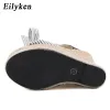 Stivali Eilyken Summer Solid White Platform Wedges Sandals Women Fashion Heels Caviglie Cinta Spazza