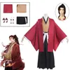 Cosplay Trajes de Anime Demônio role-playing Kimetsu No Yaiba conjunto completo traje Tsugikuni Yoriichi Kokushibou Michikatsu role-playing wigC24321