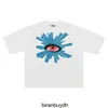 Hochwertiges House of Errors Eye Truth Foamed Print Small Crowd Street Vibe Washed Old Kurzarm-T-Shirt