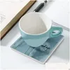 Mats Pads Table Goodbye Friend Ceramic Coasters Square Drink Set Holder Cute Cup Drop Delivery Home Garden Kitchen Dining Bar Decorati Otgnv