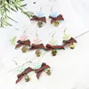 Висячие серьги, креативная классическая эмалированная блестящая подвеска в виде снежинки, большой круглый ретро-колокольчик с луком, необычные рождественские украшения, подарки