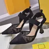 مصمم صندل Stiletto Summer Fashion Women’s Shoes مدببة إصبع القدم جميل Bow Trend Canvas Office Shoes