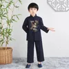 Roupas étnicas Primavera Outono Calças de Manga Comprida Tang Traje Crianças Chinês Vintage Hanfu Tradicional Roupas Antigas Desempenho