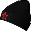 Berets Comunista URSS Martelo Foice e Estrela Cuffed Beanie para Homens Mulheres Malha Crânio Cap Chapéu de Inverno