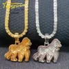 Bijoux de créateurs Vente chaude S925 VVS Nouveau design Full Diamond Hip Hop King Kong Luxe 925 Sterling Silver Moissanite Gorilla Pendentif