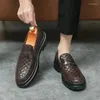 Casual Shoes Selling Men's Business Low Top Spring Autumn British Style Loafers Simple Brown High-quality Lightweight