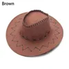 Berets Acessórios Fantasia Vestido Estilo Ocidental Jazz Chapéu Camurça Cowboy Feltro Fedora Aba Larga