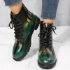 Boots Autumn Winter 2022 Women's Onkle Boot Fashion Sun Flower Flower Print أعلى أعلى ناعم ومريح أحذية نسائية بوتاس موجر