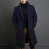 Trench da uomo Autunno e inverno Tinta unita monopetto Misto lana di lusso Cappotti lunghi caldi Giacca a vento Top Giacche Abbigliamento