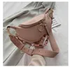 Totes 2024 In Messenger Bag Women Hobos Letter Chains Single Shoulder Chest PU Leather Handbag Wide Straps Day Clutches F-641