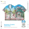 Designer Silk Bowling Tshirt Fashion Hawaii Floral Letter Print Beach Shirts Men's Dcasual Shirts Men Summer Short Sleeve Loose Dress Shirt