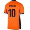 2024 Pays-Bas Memphis Holland 24/25 Club Soccer Jersey 2025 Hollandais d'équipe nationale Shirt Football Men Kid Kit Full Home Away Memphis Xavi Gakpo