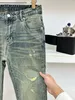 2024 latest mens jeans fashion retro blue wash craft casual jeans highend brand luxury designer jeans