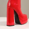 Сапоги Green Red Black Women Angle Boots Platm