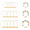 Decoración de fiesta 1 unids Gold Metal Floral Hoop Garland con base de madera para centros de mesa de boda Recepción DIY Macrame Decor